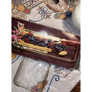 Mikasa Scala Gold Canape Serving Tray Factory Sealed Box New